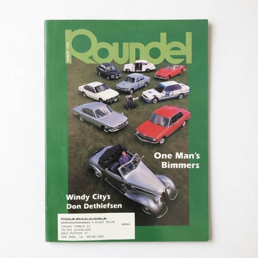 Roundel Magazine BMW Car Club Aug. 1998 Vol. 29(8) - Don Dethlefsen Restoration